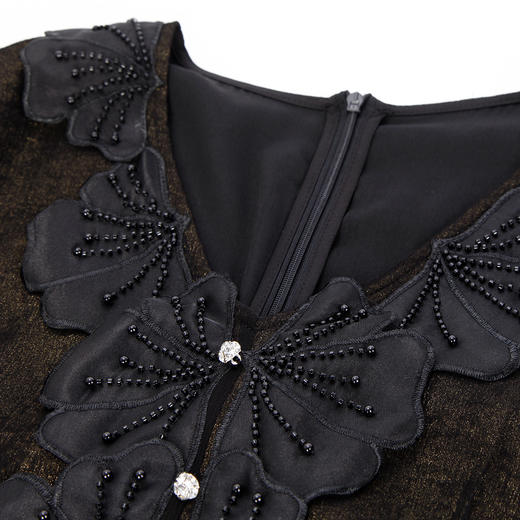 PE835斯尔丽2024春夏新款立体拼接礼服连衣裙 商品图4