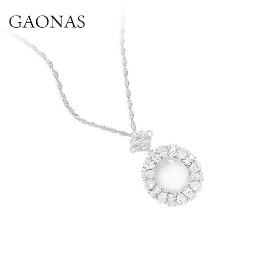 GAONAS 白玉映沙 国风贵气白色项链10255DW 商品图1