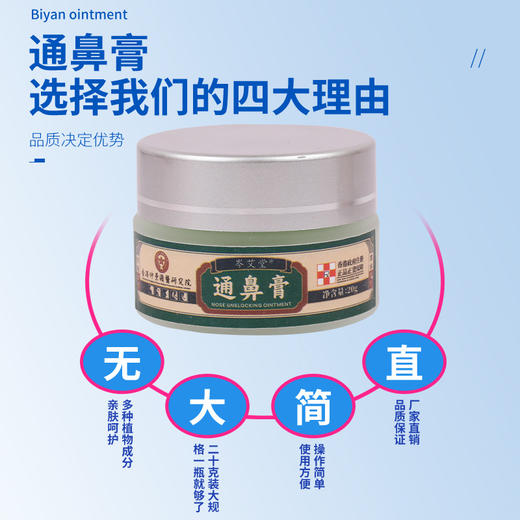 【畅通呼吸】香港仲景国医研究院通鼻膏 濞炎膏鼻痒鼻塞鼻子不通膏鼻舒膏 商品图1