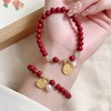龙年大吉【龙年本命年 朱砂手链女】福牌铜钱 龙串珠手串 红色手链 商品缩略图2