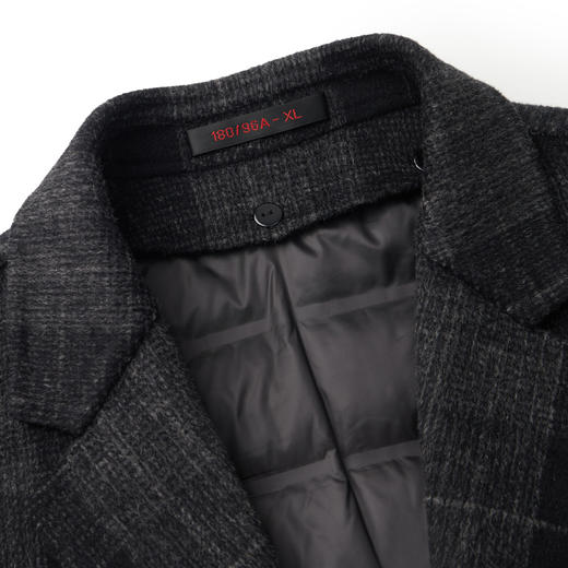 【含绵羊毛】柒牌毛呢大衣男2024秋冬新款可脱卸内胆休闲格纹外套	127D70010 商品图2