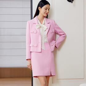 玳莎小香风粗花呢外套半裙女2024年冬季新款气质优雅通勤西装套装  EA37302/EA34301