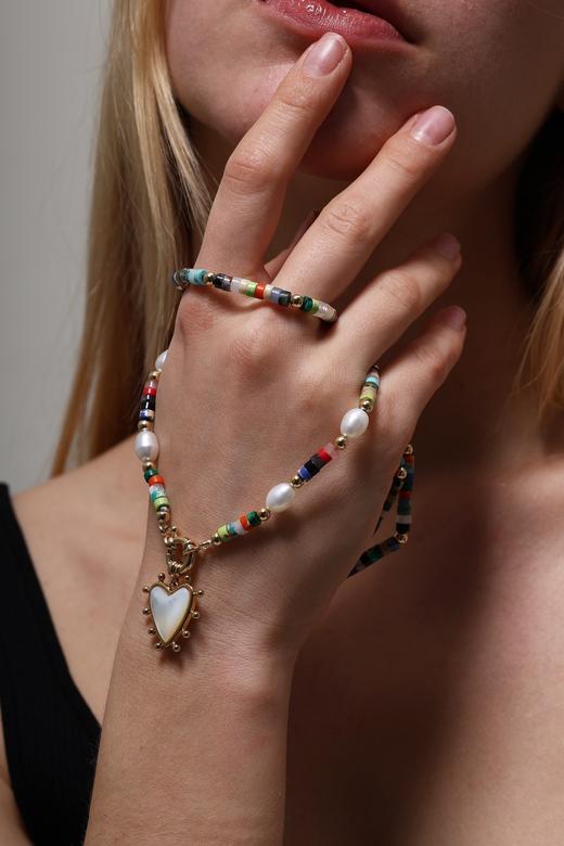 SOL DE VERANO 爱心彩豆珍珠项链 商品图1