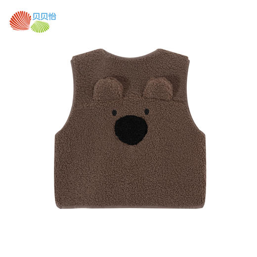 贝贝怡马甲羊羔绒女童男童2024新款可爱卡通外衣春秋保暖坎肩ZB1DS021 商品图4