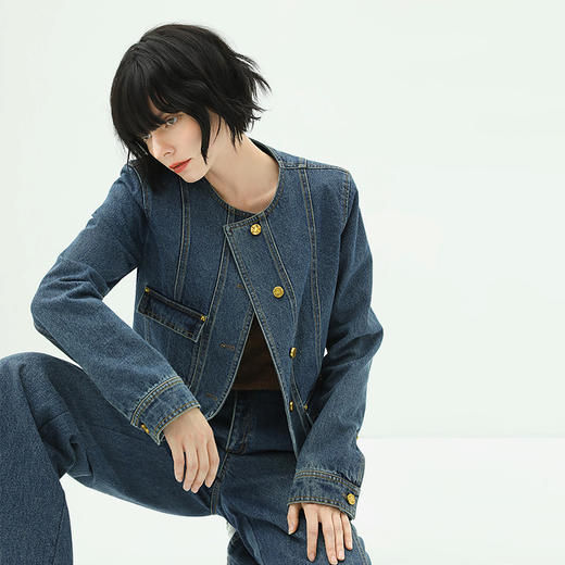 COCOBELLA【瑕疵】  质感铆钉金属扣牛仔外套DN628 商品图0