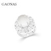 GAONAS  白玉映沙国风新潮优雅白色戒指10256JW 商品缩略图1