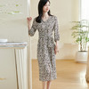 米思阳2026春季新款法式气质碎花茶歇连衣裙v领七分袖开叉裙子女0323 商品缩略图2