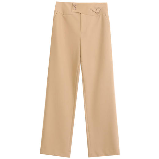 玳莎直筒高腰西装裤女2024年春季新款宽松设计感显瘦通勤休闲长裤  EA36304 商品图4