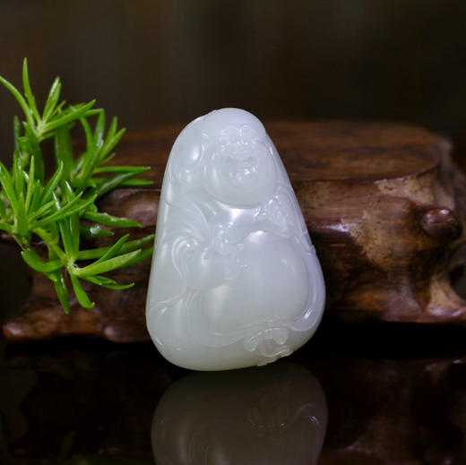 和田玉（白玉）籽料挂件--玉佛82.69g 商品图0