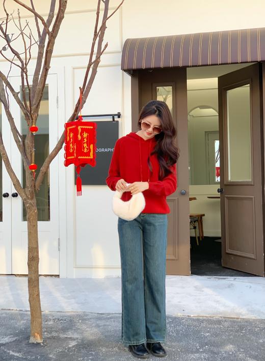 【百图lulu定制】【自由连帽衫】仿羊绒 针织毛衣 连帽衫 商品图8