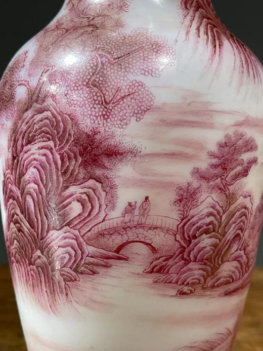 胭脂红珐琅彩绘高仕春游图赏瓶，顺丰包邮 商品图12