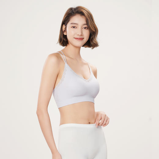 都市丽人抹胸女无缝面料背心无尺码半固定模杯短抹胸无钢圈无排扣LV41B2 商品图2