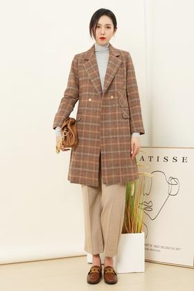 ESTELLICA 翻领格纹西装外套 14921