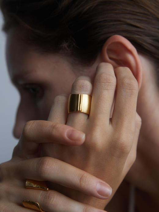 ABOAB｜SEAM WIDE Ring [ 开口戒指 金 / 银 ]【SCULPTING】 商品图0