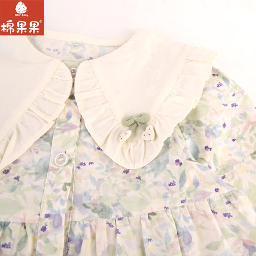 棉果果专柜同款春季新品女童梭织印花翻领连衣裙M122700224028 商品图4