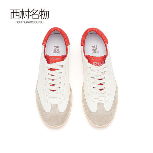 西村名物2024春季新品经典真皮时尚休闲鞋撞色舒适平底鞋女X24AM11421 商品图2