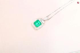 【绿筠】18k金镶祖母绿吊坠