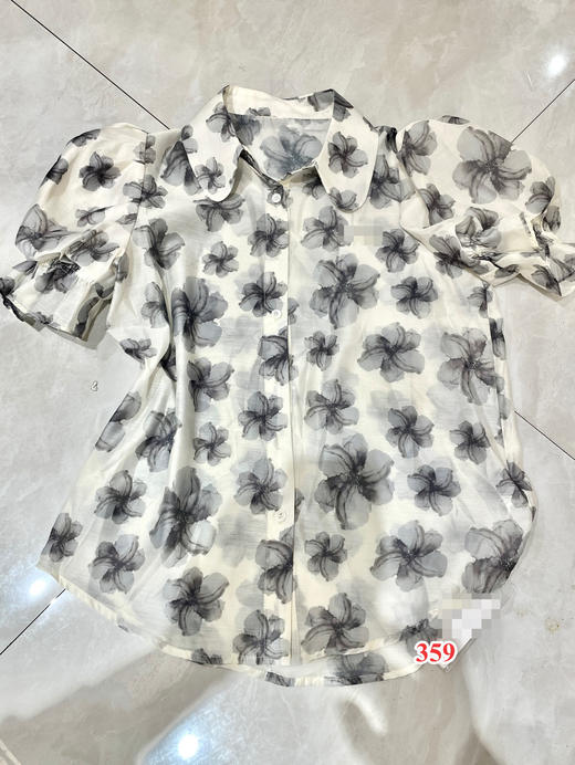 【门店同款】ENJOY2023年夏季单排扣泡泡袖碎花衬衫 150742528 商品图0