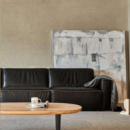 Black chocolate 三人沙发 | 皮布面料可选，详询客服 商品图1