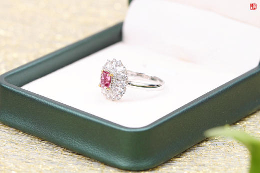 【天韵】18k金镶粉橙色蓝宝石戒指 商品图2