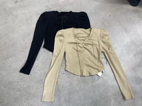 【门店同款】ENJOY秋季V领绑带上衣 154054600