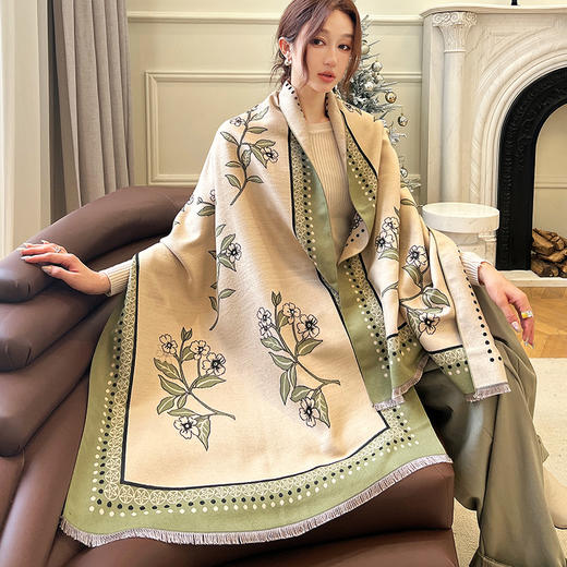 福利款~雀说网红同款空调房围巾办公室午睡毯子仿羊绒流苏毛毯保暖披肩AL 2318 商品图14