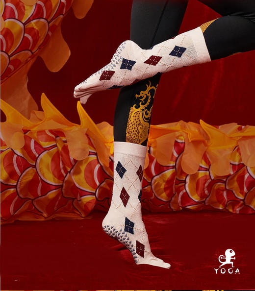 壁虎瑜伽【2312WZ263】印花长筒五指瑜伽袜【5天发货】 商品图5