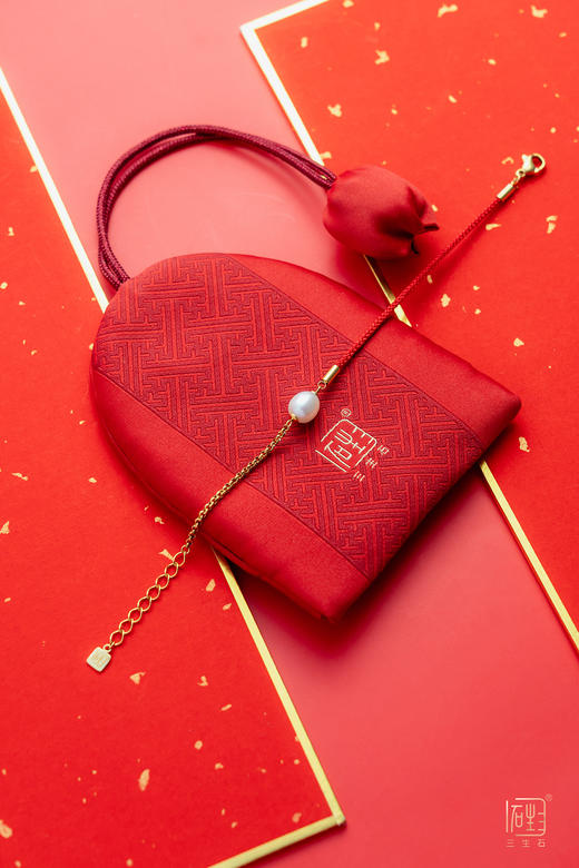 天然珍珠吉祥小红绳+平安多用小红包 商品图2