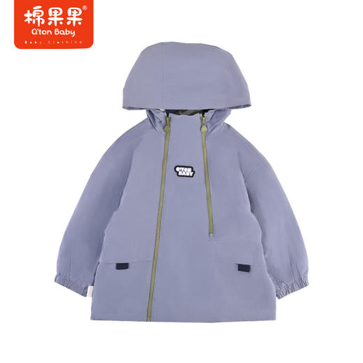 棉果果专柜同款春季新品男童纯棉内里时尚连帽风衣外套M112100424047 商品图4