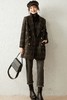 LOUIS YAO/白鹿语 宽松翻领格纹中长款加棉毛呢西装外套 14740 商品缩略图2