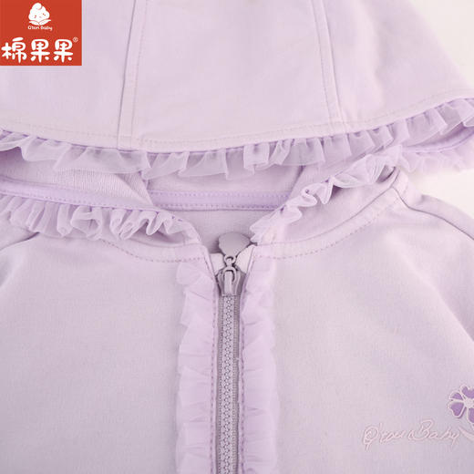 棉果果专柜同款春季新品女童全棉质感针织连帽外套M122100224004 商品图4