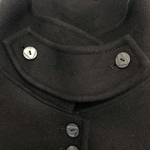 漆黑色绵羊毛大衣LZ6C02 商品图10