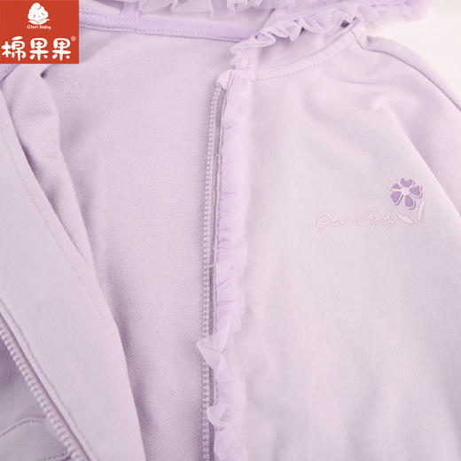 棉果果专柜同款春季新品女童全棉质感针织连帽外套M122100224004 商品图5