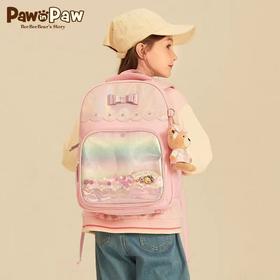 [PawinPaw]B8F小熊童装2023年女童儿童粉色可爱海洋风炫彩双肩书包