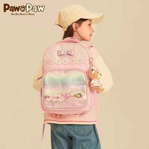 [PawinPaw]B8F小熊童装2023年女童儿童粉色可爱海洋风炫彩双肩书包 商品图0