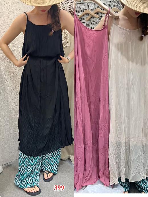 【门店同款】ENJOY2023年夏季度假风褶皱显瘦吊带裙 150745702 商品图0