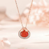 原创如意锁【福袋项链女 纯银复古中国风 】福字吊坠 玫瑰金 红玛瑙 锁骨链 商品缩略图4