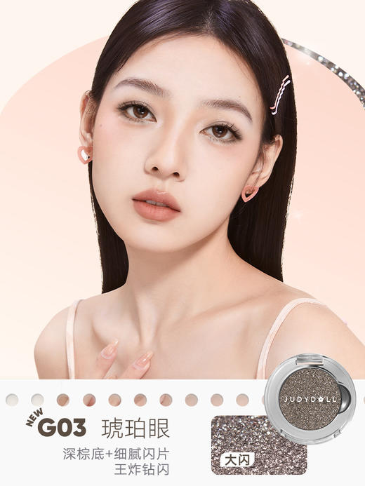 Judydoll橘朵单色眼影盘爆闪牛郎色偏光闪片哑光珠光细闪新手ins 心选到家 商品图1