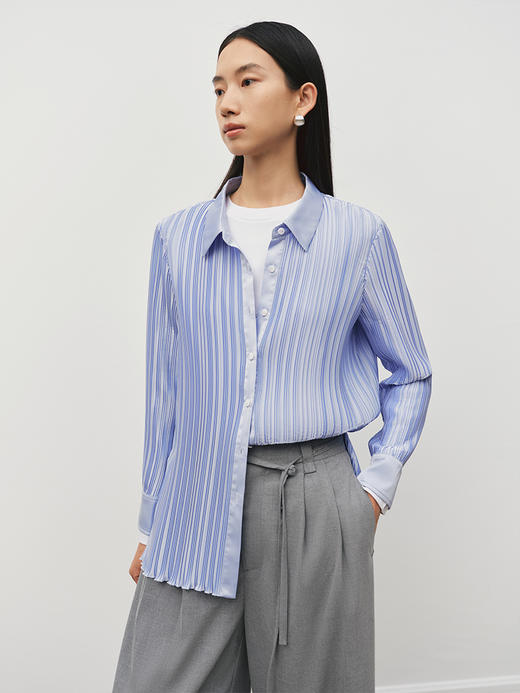褶皱系列 立体压褶衬衫（四色）FJ4298235 商品图0