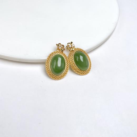 19785-S925碧玉吊坠-网边全包蛋面 商品图0