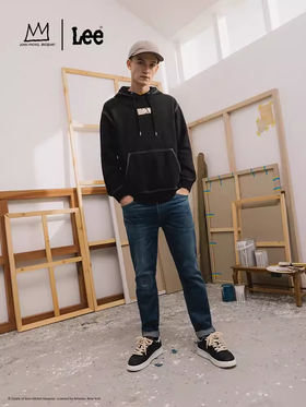 【Basquiat联名】Lee24早春新品731舒适中腰锥形深蓝色男牛仔裤潮