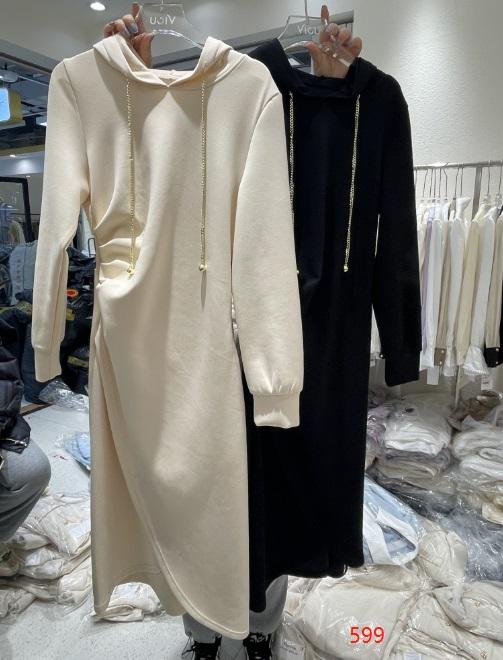 【门店同款】ENJOY春季褶皱收腰卫衣裙 150355317 商品图0