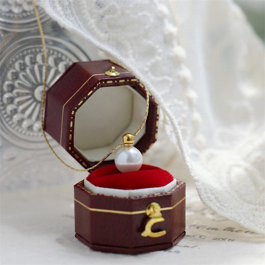 【福利款】单颗珍珠 18k 短单层极细链条圆珠金色项链 商品图4