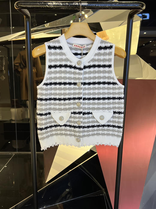 小香风圆领针织马甲 商品图0