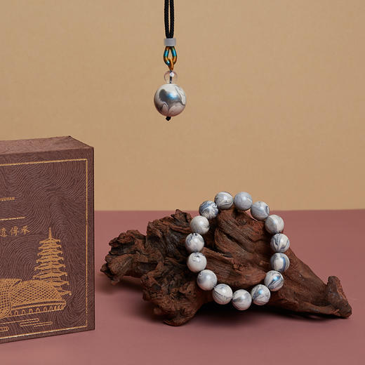 牛首山文创非遗大漆珠串牛首灵珠系列大漆手串国风吊坠项链毛衣链 商品图4