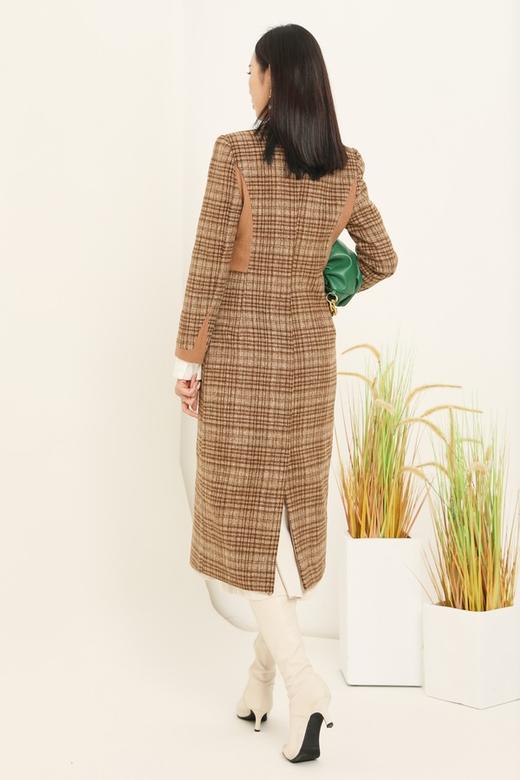 ESTELLICA 修身格纹双排扣毛呢西装外套 14784 商品图4
