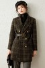 LOUIS YAO/白鹿语 宽松翻领格纹中长款加棉毛呢西装外套 14740 商品缩略图0