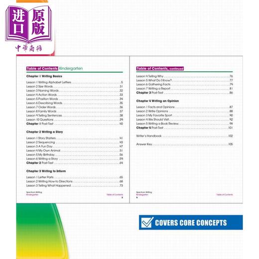 【中商原版】光谱练习册 写作系列 幼儿园 Carson Dellosa Spectrum Writing Grade K 美国CarsonDellosa 英文原版进口 教辅 商品图3