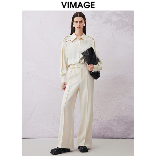 VIMAGE纬漫纪春季新款百搭小众设计镂空衬衣衬衫V2109702 商品图1