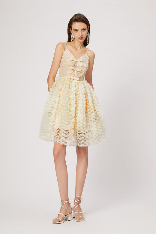 波浪千层荷叶边吊带裙 商品图2